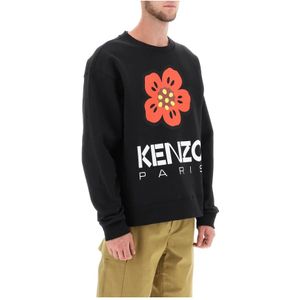Kenzo, Sweatshirts & Hoodies, Heren, Zwart, M, Bloemenprint Sweatshirt