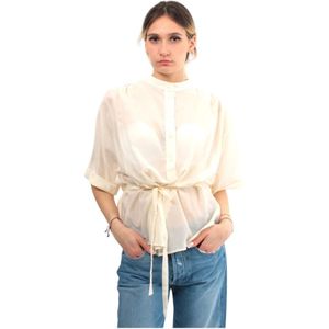 Solotre, Blouses & Shirts, Dames, Wit, 3Xl, Wit Overhemd Lente Zomer Model