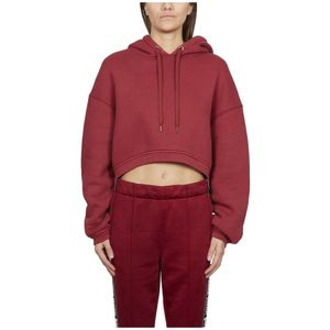 Alexander Wang, Kort sweatshirt met capuchon Rood, Dames, Maat:M