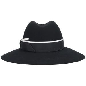 Borsalino, Accessoires, Dames, Zwart, M, Zwarte Fedora Hoeden voor Mannen