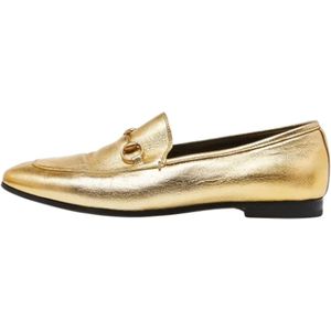 Gucci Vintage, Pre-owned Leather flats Geel, Dames, Maat:39 EU