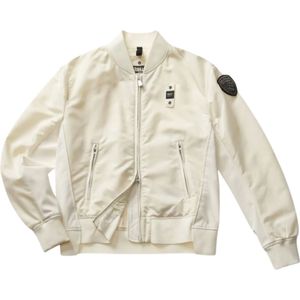 Blauer, Blauwe Bomber Nylon Jas Crème Beige, Dames, Maat:S