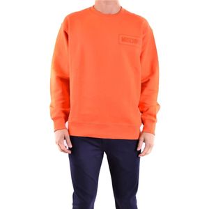 Moschino, Sweatshirts & Hoodies, Heren, Oranje, S, Katoen, Trainingsshirt, Comfortabel en Stijlvol