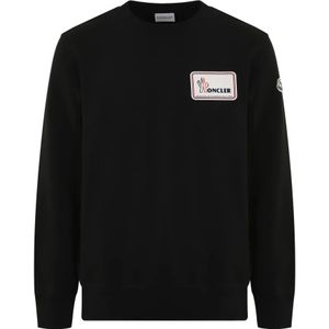 Moncler, Sweatshirts & Hoodies, Heren, Zwart, L, Heren Logo Sweatshirt Zwart