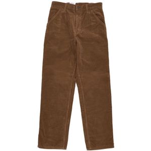 Carhartt Wip, Broeken, Heren, Bruin, W34, Katoen, Velvet Werkbroek met Gereedschapszakken