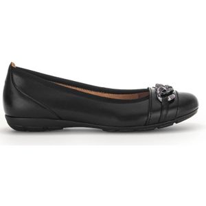 Gabor, Schoenen, Dames, Zwart, 36 EU, Zwarte Leren Ballet Flats