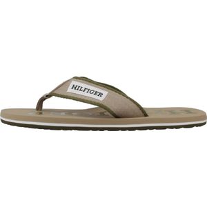 Tommy Hilfiger, Strand Patch Flip Flops Beige, Heren, Maat:43 EU