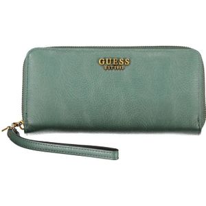 Guess, Accessoires, Dames, Groen, ONE Size, Groene Polyethyleen Portemonnee met Meerdere Vakken