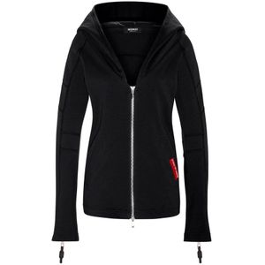 Borgo, Sweatshirts & Hoodies, Dames, Zwart, XS, Katoen, Adria Nero Rits Hoodie