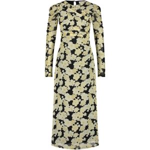 Fabienne Chapot, Midi jurk met geplooide mouwen Veelkleurig, Dames, Maat:XS