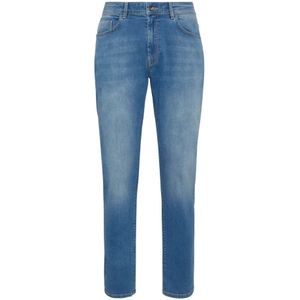Boggi Milano, Jeans, Heren, Blauw, W34, Denim, Lichtblauwe Denim 5 Zakken