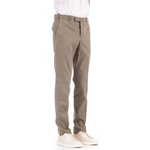 PT Torino, Broeken, Heren, Grijs, M, Katoen, Grijze Twill Stretch Broek