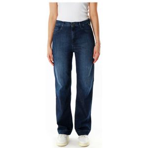 Replay, Jeans, Dames, Blauw, W29 L32, Denim, Relaxed Straight Fit Mid Taille Jeans