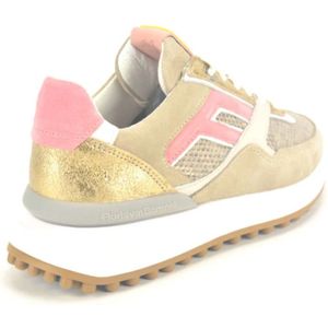 Floris van Bommel, Schoenen, Dames, Beige, 38 EU, Beige/Goud/Koraal Runner