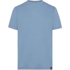 Boggi Milano, Tops, Heren, Blauw, L, Linnen, T-shirt van stretch linnen jersey