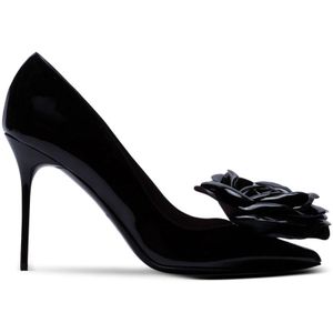 Balmain, Schoenen, Dames, Zwart, 37 EU, Leer, Lakleren Ruby pumps met bloemendetail