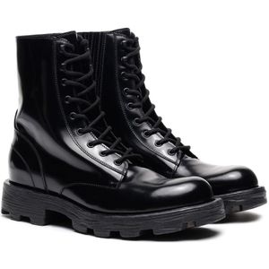 Diesel, Schoenen, Heren, Zwart, 40 EU, Leer, D-Hammer BT - Combat boots in glossed leather