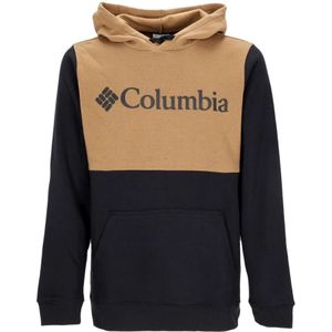 Columbia, Sweatshirts & Hoodies, Heren, Veelkleurig, XL, Katoen, Colorblock Hoodie Zwart/delta