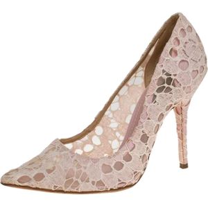 Dolce & Gabbana Pre-owned, Pre-owned, Dames, Beige, 38 EU, Leer, Pre-owned Lace heels
