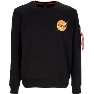 Alpha Industries, Sweatshirts Zwart, Heren, Maat:S