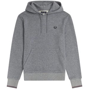 Fred Perry, Hoodie met gerimpelde achterkant en dubbele streepmanchetten Grijs, Heren, Maat:XL