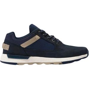 Timberland, Schoenen, Heren, Blauw, 46 EU, Leer, Blauwe Trekker Leren Sneakers