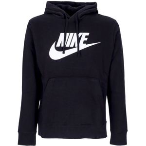 Nike, Sweatshirts & Hoodies, Heren, Blauw, L, Katoen, Club Hoodie Pullover Zwart/Wit