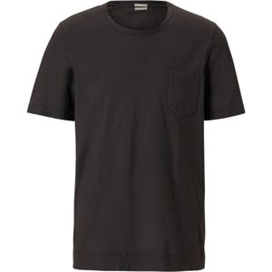 Massimo Alba, Tops, Heren, Zwart, L, Katoen, Zak Crewneck T-shirt in Lichtgewicht Katoen