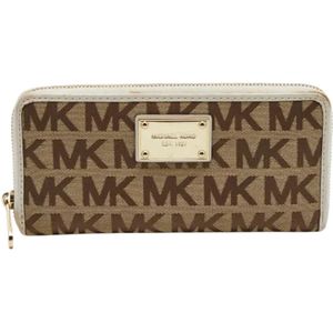 Michael Kors Pre-owned, Pre-owned, Dames, Beige, ONE Size, Pre-owned Canvas wallets