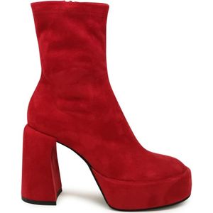 Elena Iachi, Schoenen, Dames, Rood, 39 EU, Rode Enkellaarzen Aw 23