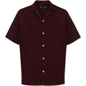 AllSaints, Overhemden, Heren, Rood, XL, Katoen, ‘Glendale’ geruite overhemd