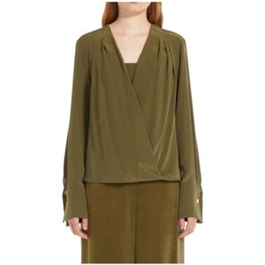 Max Mara Studio, Blouses & Shirts, Dames, Groen, XS, Barbara Overhemden