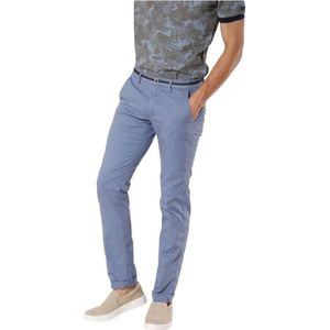 Mason's, Slim Fit Chino Broek van Katoen en Tencel met Lintdetail Blauw, Heren, Maat:3XL