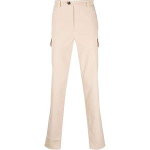 Brunello Cucinelli, Broeken, Heren, Beige, XL, Katoen, Beige Katoenen Broek met Zakken