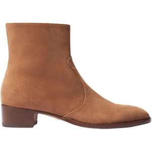 Scarosso, Schoenen, Heren, Bruin, 43 EU, Leer, Warren Suede Enkellaarzen