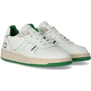 D.a.t.e., Schoenen, Heren, Wit, 45 EU, Nylon, Court 2.0 Nylon Wit Groene Sneaker