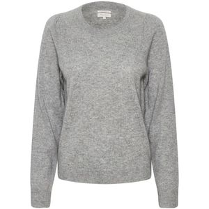 Part Two, Cashmere Pofmouw Trui - Grijs Melange Grijs, Dames, Maat:XL