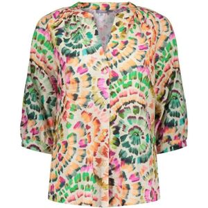 Geisha, Kleurrijke Tie-Dye Blouse Veelkleurig, Dames, Maat:S