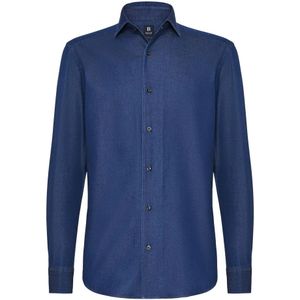 Boggi Milano, Regular Fit Katoenen Denim Overhemd Blauw, Heren, Maat:S