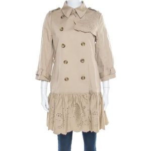 Valentino Vintage, Pre-owned, Dames, Beige, M, Katoen, Pre-owned Cotton outerwear