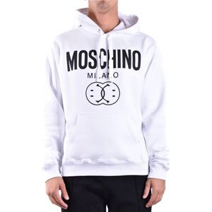 Moschino, Sweatshirts & Hoodies, Heren, Wit, L, Katoen, Witte Aw 22 Stijlvolle Hoodie