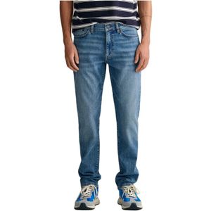 Gant, Jeans, Heren, Blauw, W33, Denim, Slim Elevate Denim Jeans