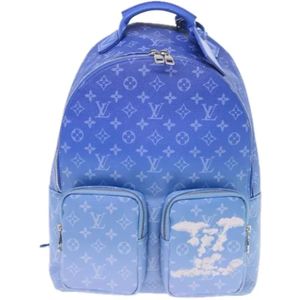 Louis Vuitton Vintage, Pre-owned, Dames, Blauw, ONE Size, Pre-owned Canvas backpacks
