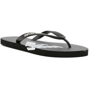 Emporio Armani, Schoenen, Heren, Zwart, 44 EU, Rubberen Flip-flops Xvqs 08Xn 746