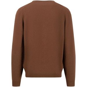 Fynch-Hatton, Truien, Heren, Bruin, L, Kasjmier, Cashmere O-Neck Trui