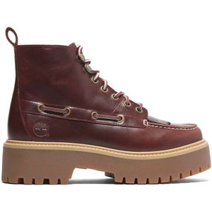 Timberland, Schoenen, Dames, Rood, 37 EU, Leer, Fringe laars met plateau