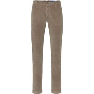 Jacob Cohën, Slim-Fit Bruine Corduroy Chino's Beige, Heren, Maat:W32