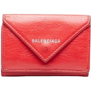 Balenciaga Vintage, Pre-owned, Dames, Rood, ONE Size, Leer, Rode leren Balenciaga portemonnee