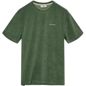 Anerkjendt, Tops, Heren, Groen, XL, Katoen, Groene Frotte Tee Korte Mouw T-shirt