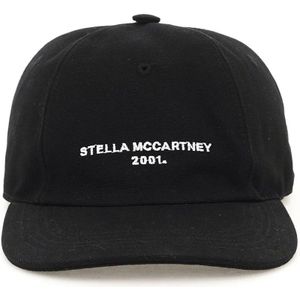 Stella McCartney, Accessoires, Dames, Zwart, 59 CM, Katoen, Contrasterende Logo Baseball Cap